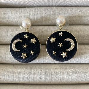 Velvet starry night earrings